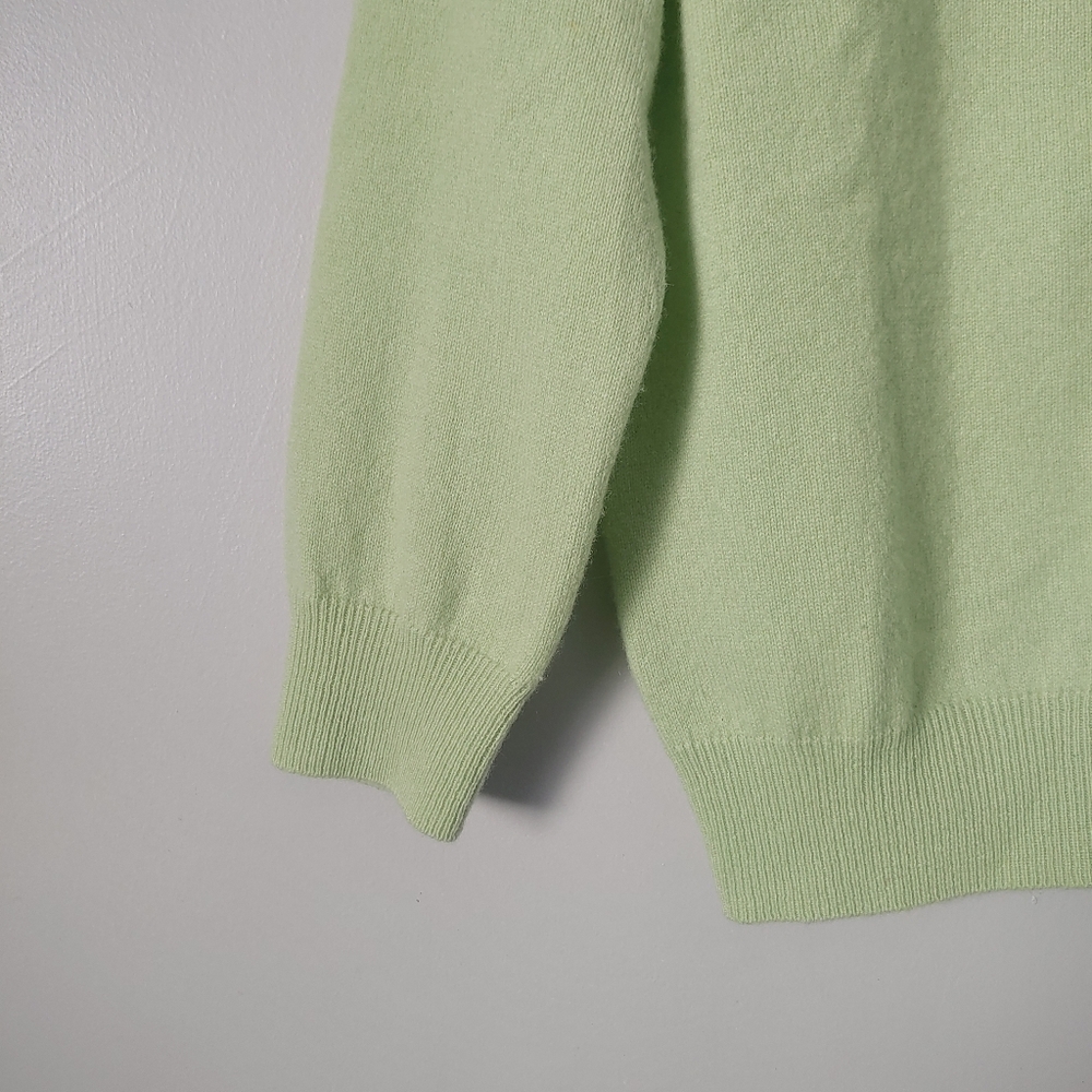 Marks & Spencer Crewneck Cashmere Cardigan Size Medium Green - Picture 10 of 16
